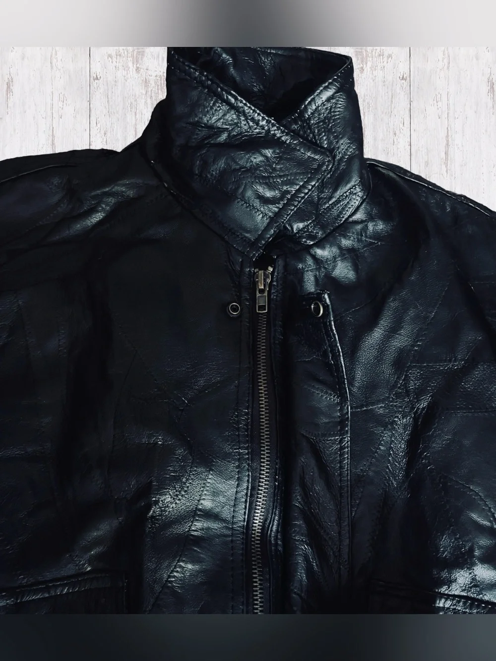EUC Vintage Men’s Flight Path Leather Jacket Large Black Bomber/Biker